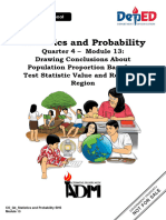 Statistics and Probability q4 Mod13 Drawing Conclusions About Population Proportion Based On Test Statistic Value and Rejection Region V2pdf