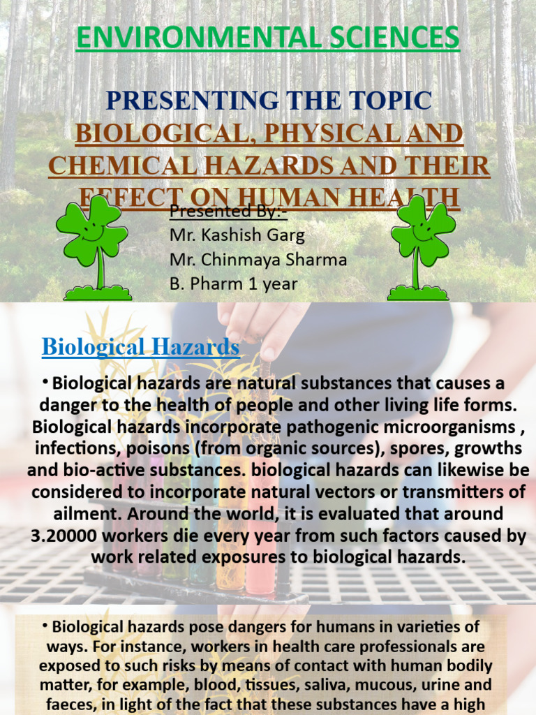 Biological Physical And Chemical Hazards And Their Effect On Human