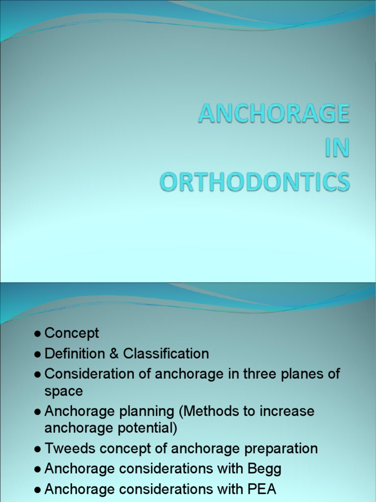 Anchorage in Orthodontics | PDF | Dental Implant | Anatomical Terms Of ...