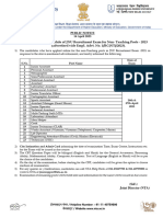 Examination Schedule of JNU Recruitment Exam For Non Teaching