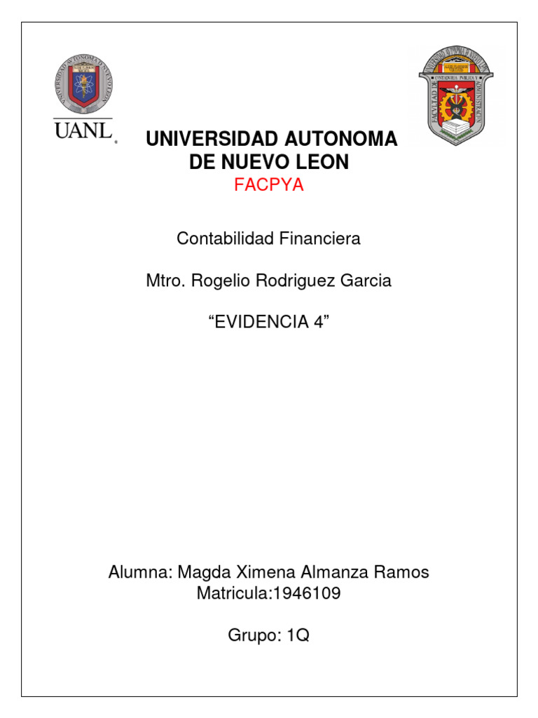 Contabilidad Financiera - Evidencia 4 | PDF
