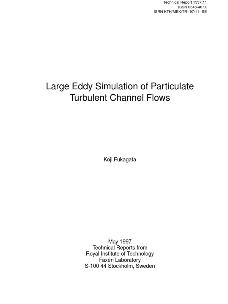 Large Eddy Simulation of Particulate Turbulent Channel Flows | PDF ...