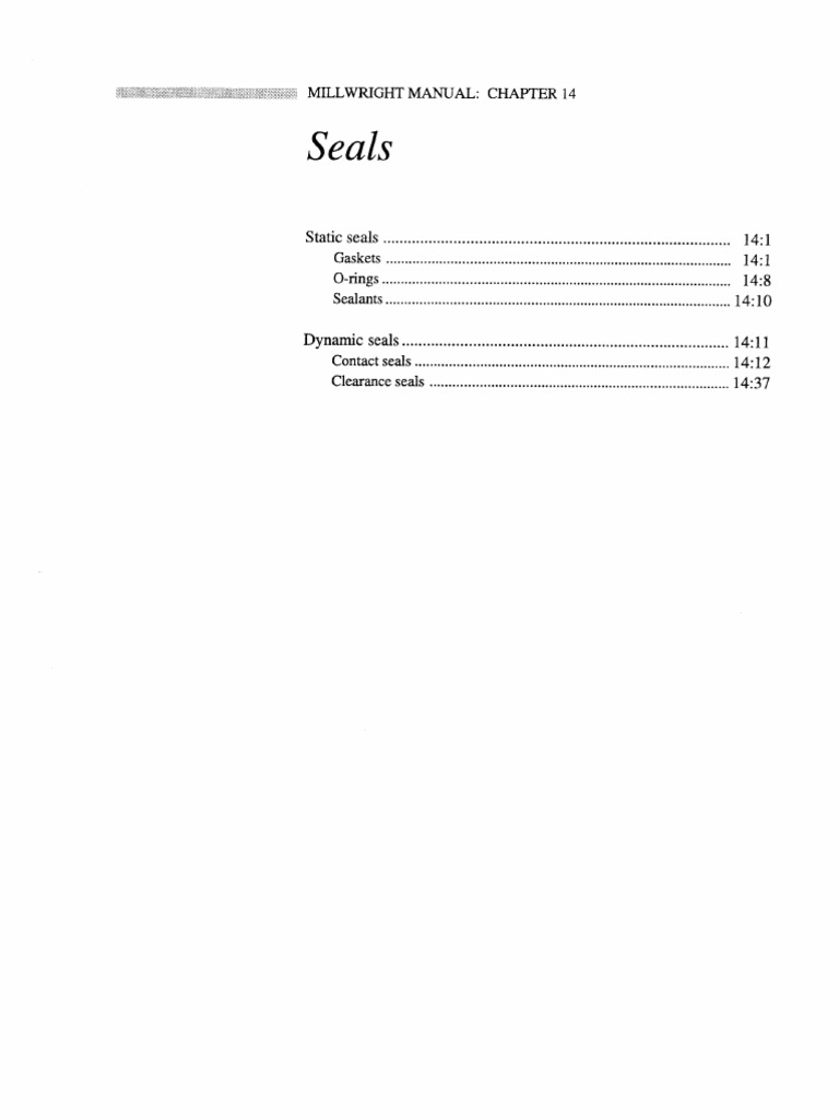 Chapter 14 Seals | PDF