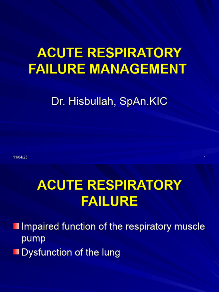 Acute Respiratory Failure Management | PDF | Kesehatan Holistik | Sains ...