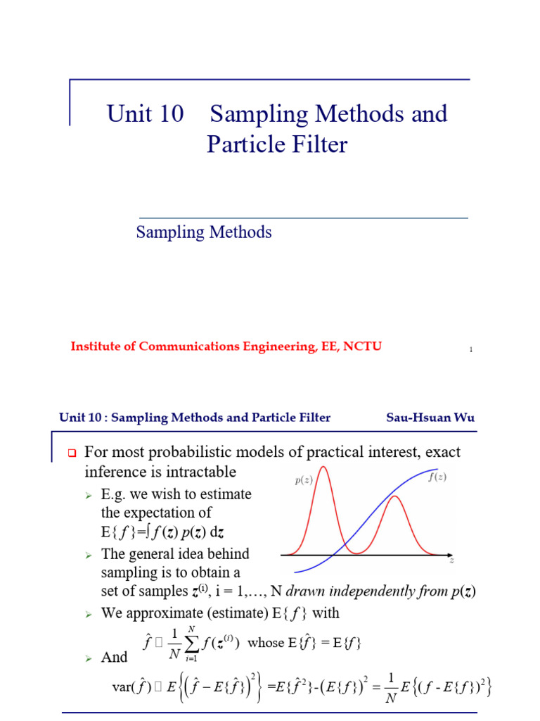 Unit 10Particle Filter PDF Markov Chain Probability And Statistics
