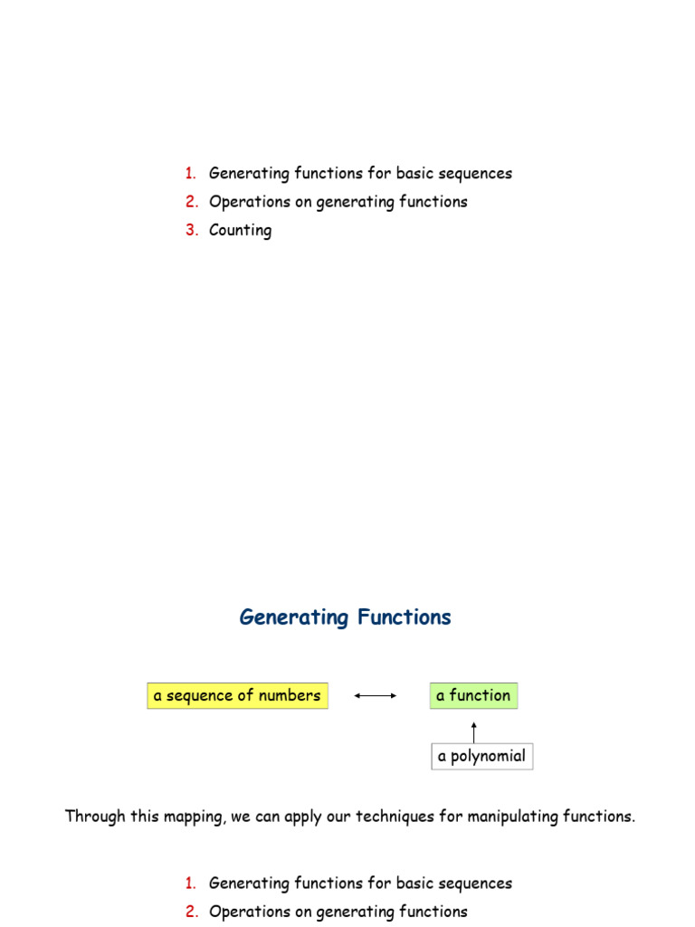 Generating Functions | PDF | Function (Mathematics) | Sequence
