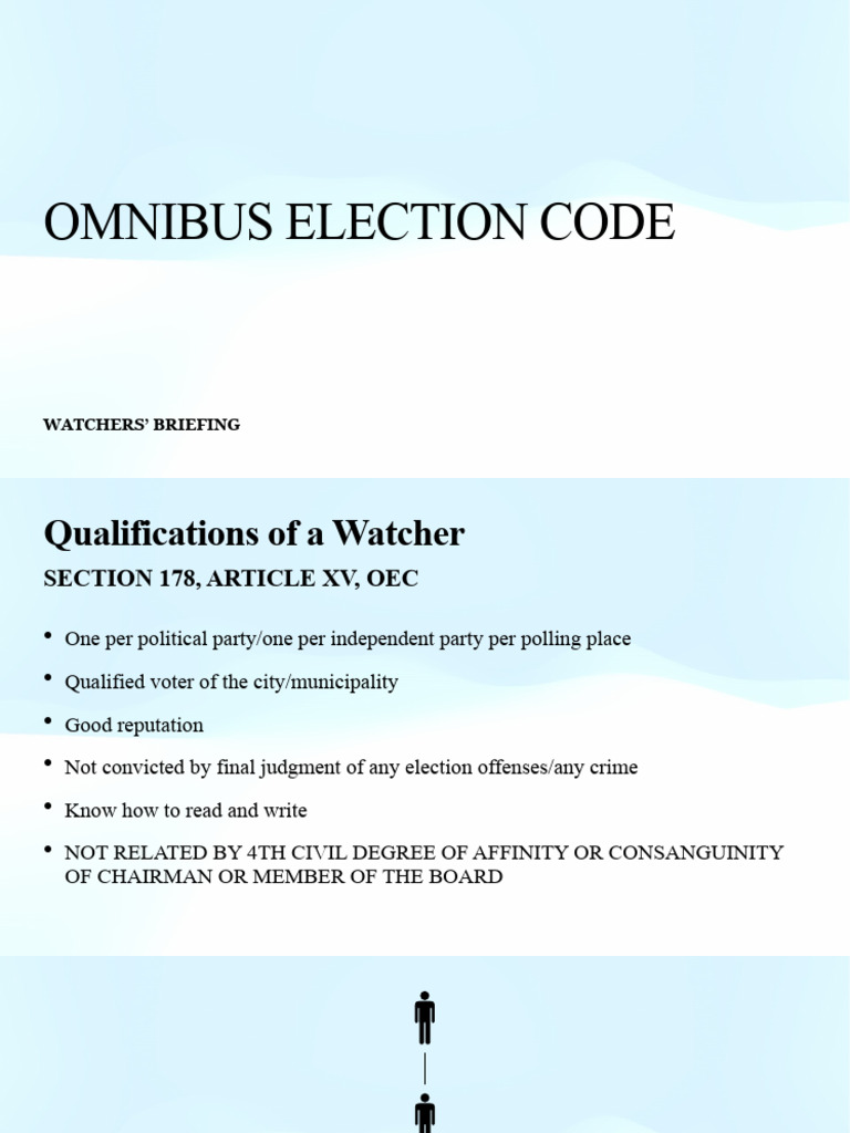 Watchers' Rights Under Election Code | PDF | Elections | Group Decision ...