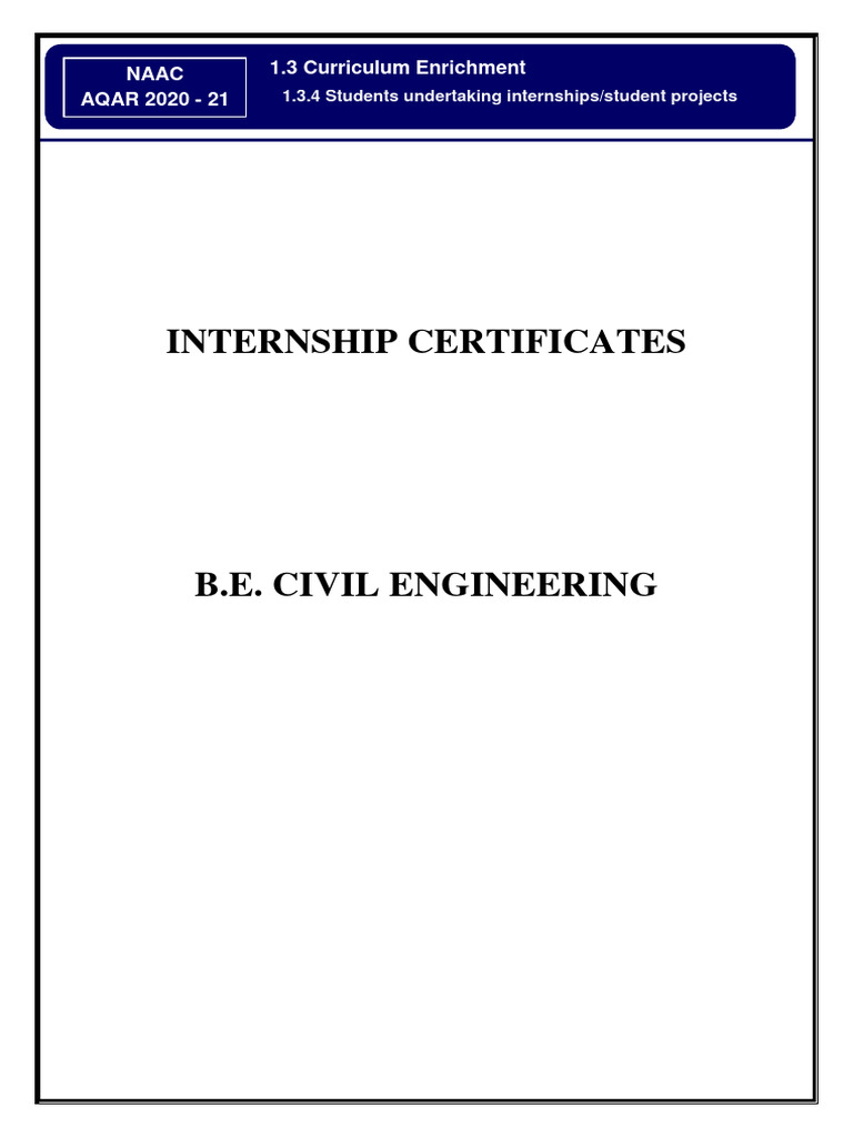 Civil Engineering Internship Certificates | PDF | Engineering ...