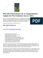 PES 2013 Real Patch 5.0: A Comprehensive Update For Pro Evolution Soccer 2013