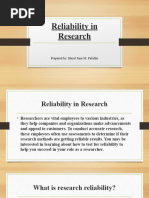 Reliability in Research