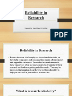 Reliability in Research