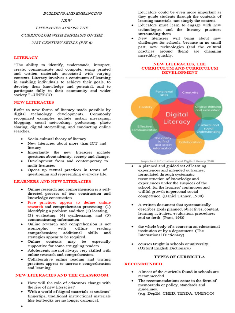 Enhancing New Literacies in Education | PDF | Curriculum | Literacy