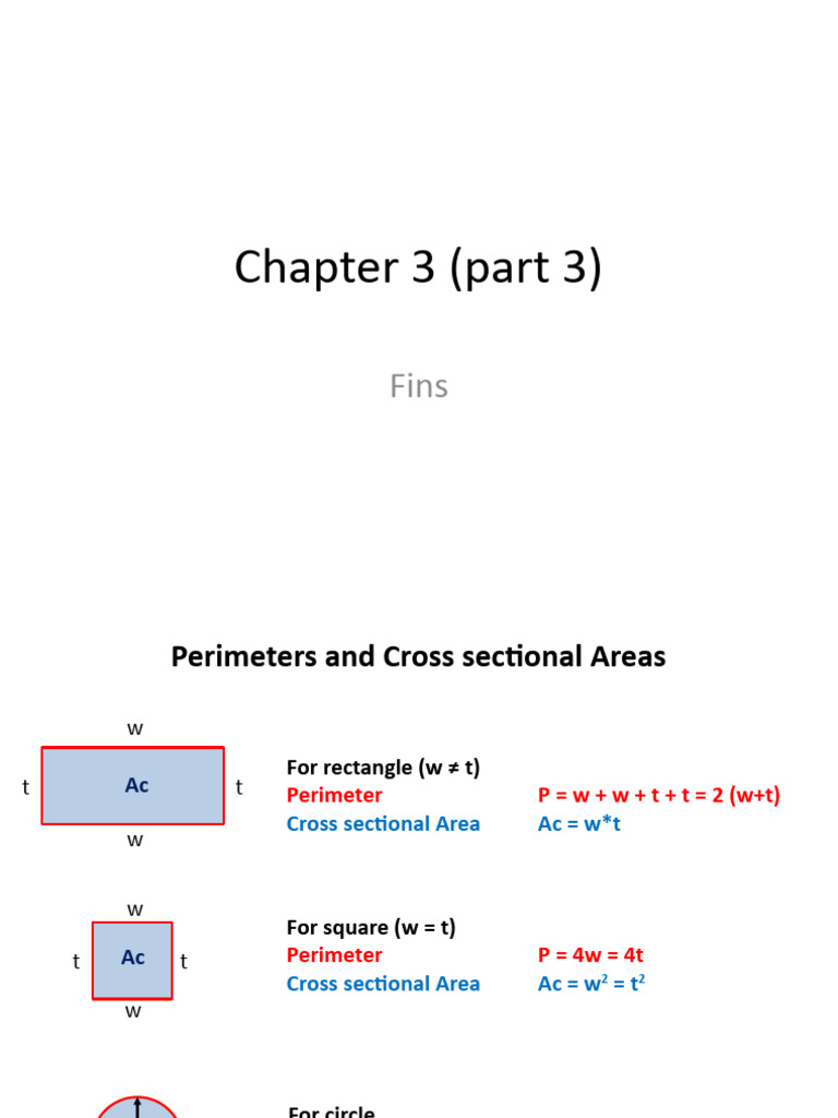 Fin Perimeter and Heat Transfer Analysis | PDF | Heat Transfer | Area