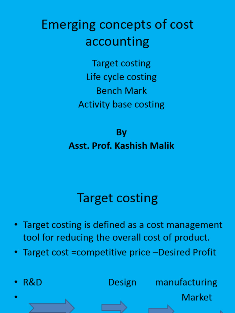 Emerging Concepts of Cost Accounting PDF