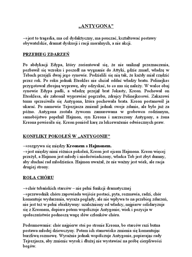 Kto Miał Rację Kreon Czy Antygona