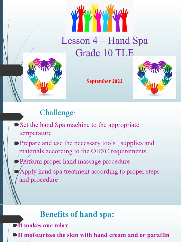 Tle g10 Beauty Nail Care Lesson 4 Handspa PDF