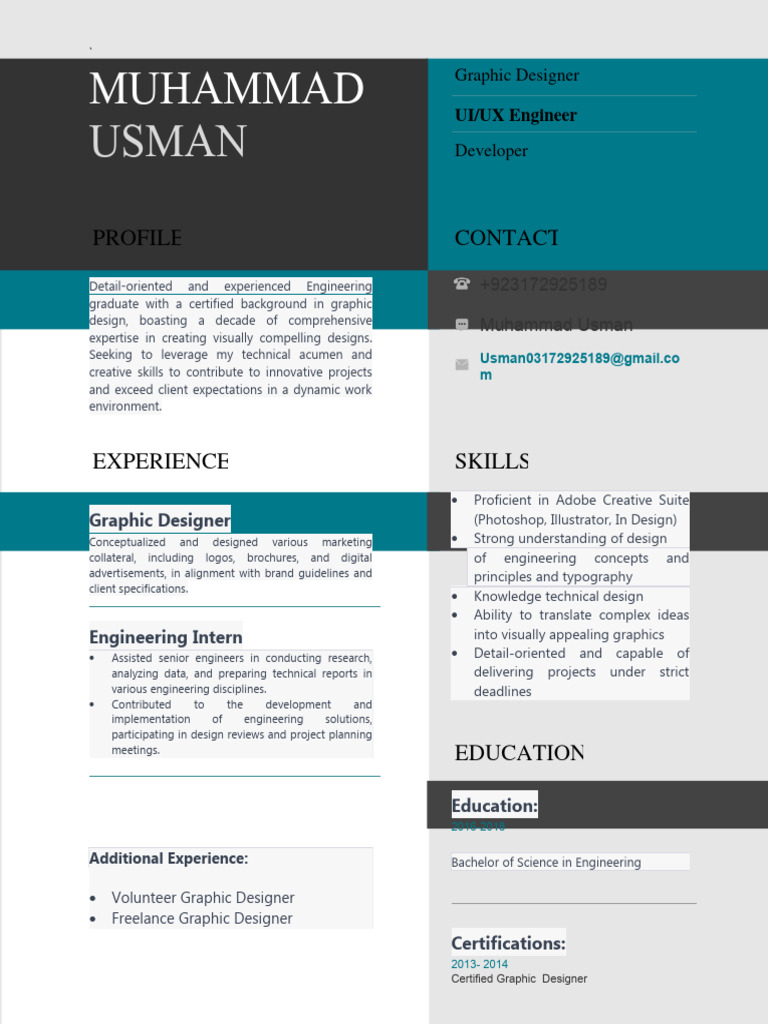 Color Block Resume PDF Graphic Design Business