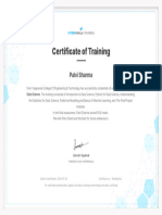Data Science Training - Certificate of Completion