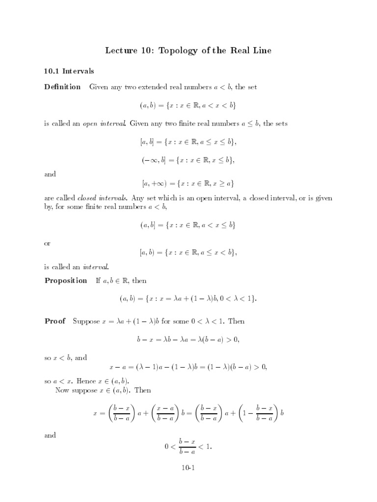 Topology of The Real Line - Lecturer 10 | PDF | Spacetime ...