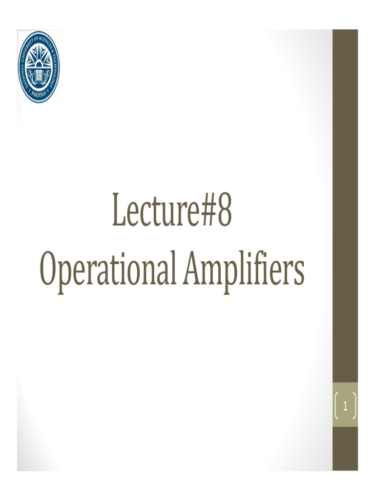 Lecture 8 Operational Amplifiers PDF