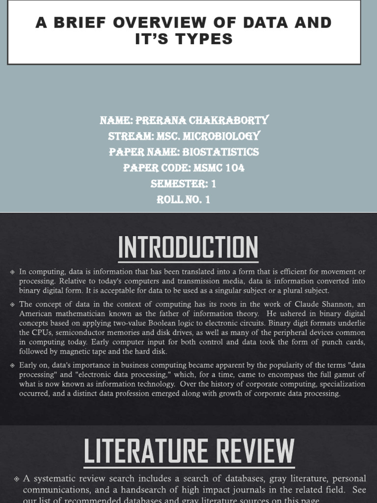 Biostatistics - Data and Its Types | PDF | Statistics | Level Of ...