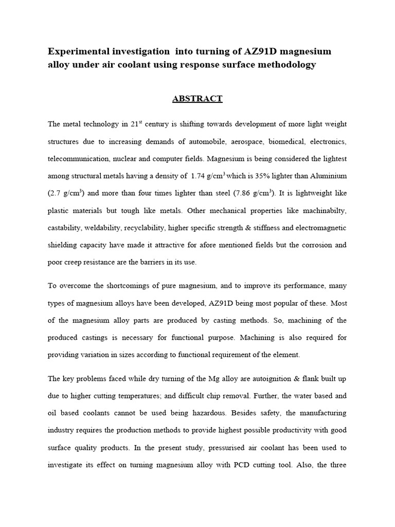 Introduction Thesis Pdf Magnesium Alloy