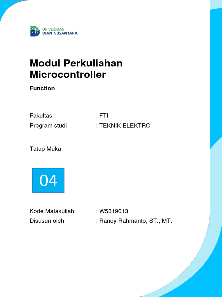 Microcontroller MODUL 4 - W5319013 | PDF | Seni | Komputer