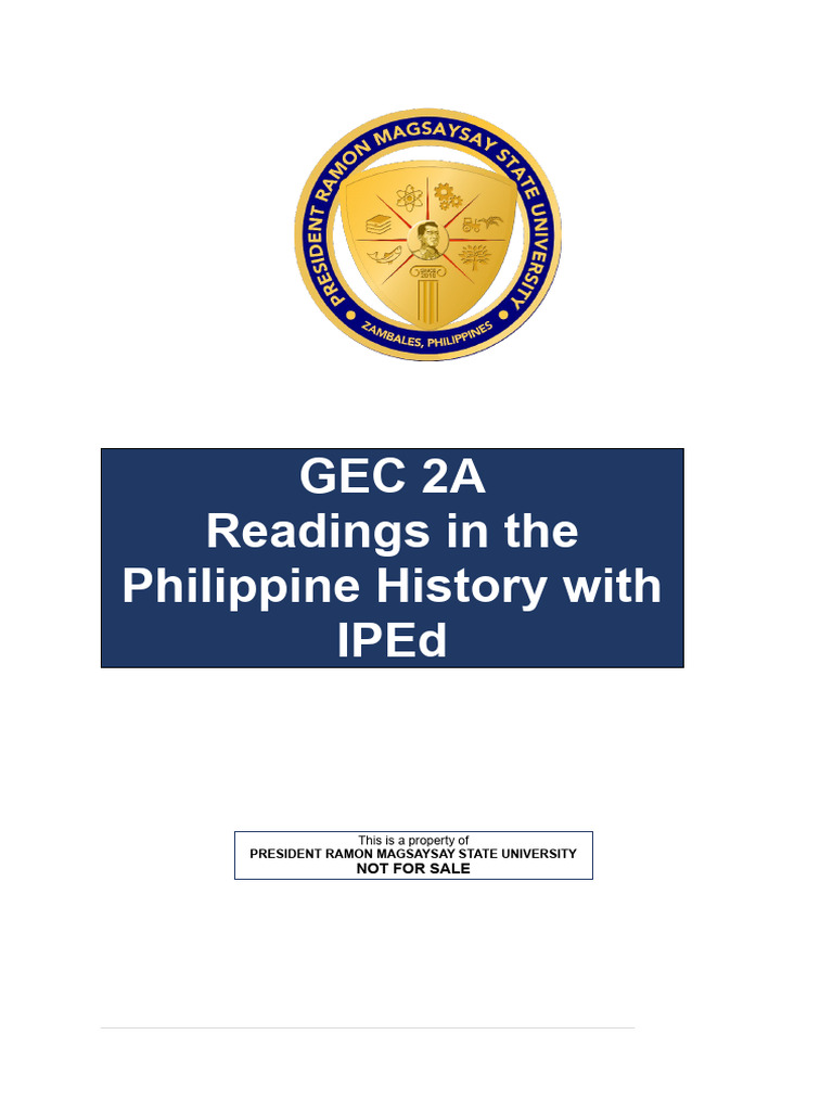GEC 2A Readings in The Philippine History IPED | PDF | Primary Sources ...