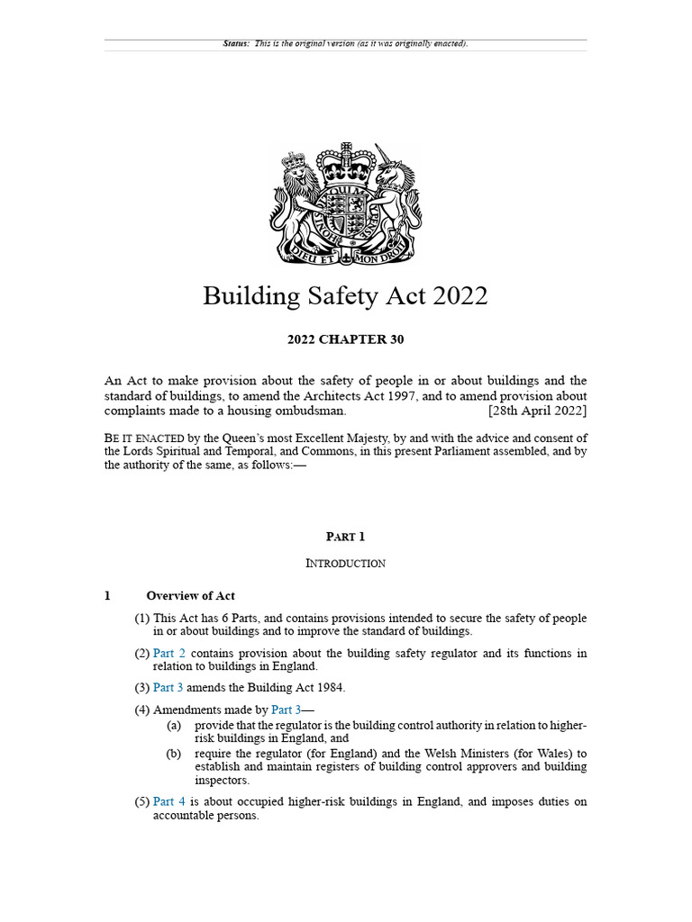 Building Safety Act 2022 PDF