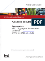 Published Document Aggregates - : Part 1: Aggregates For Concrete - Guidance On The Use of BS EN 12620