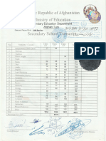 Secondary School Transcript