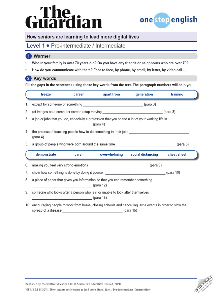 Wnl how seniors are learning to lead more digital lives int worksheet pdf
