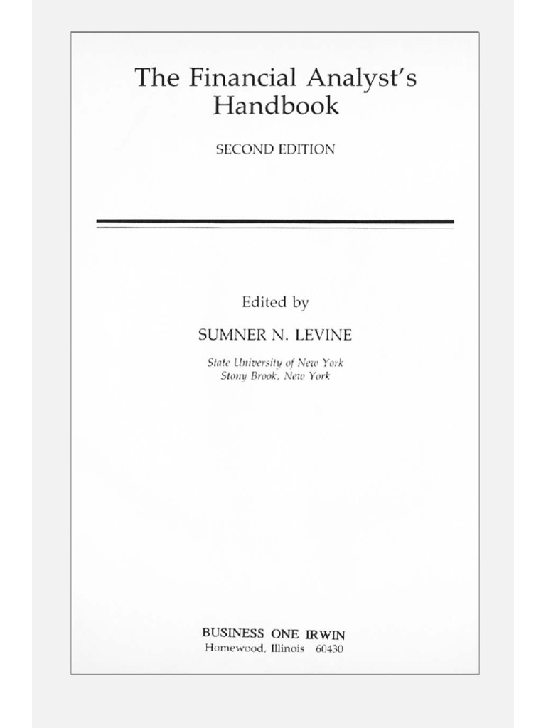 Finance - The Financial Analyst's Handbook | PDF