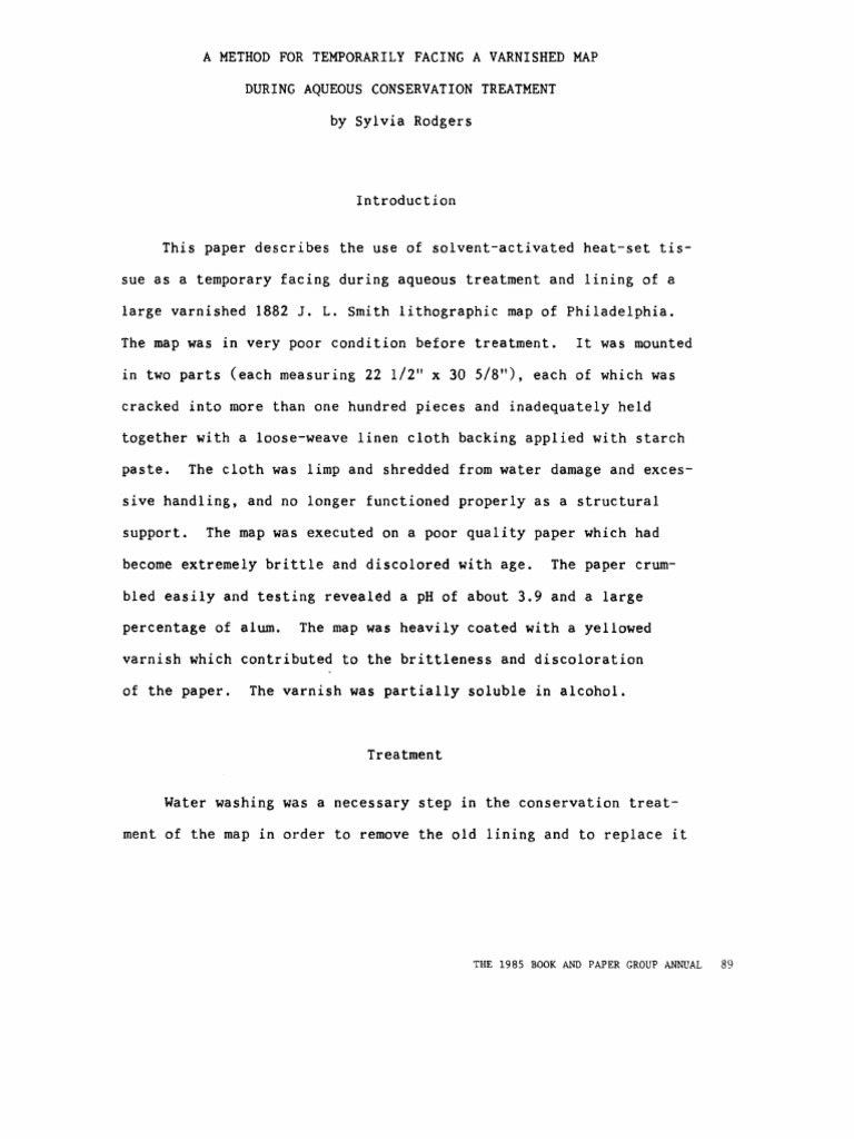 A METHOD FOR TEMPORARILY FACING A VARNISHED MAP DURING AQUEOUS