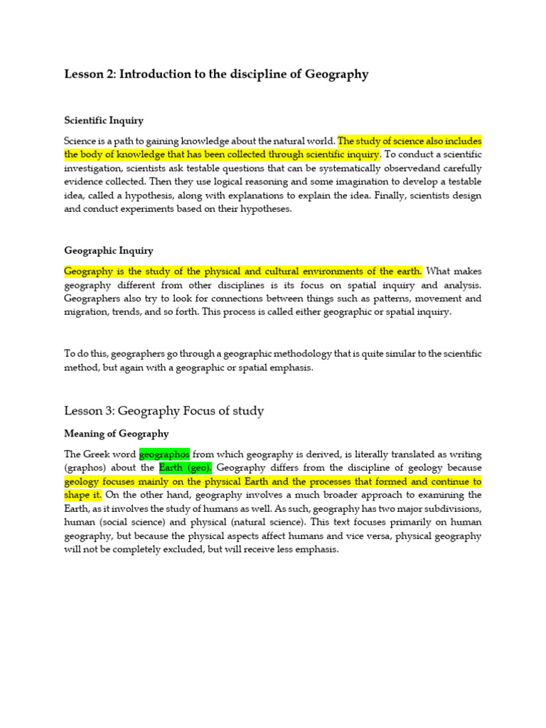 Human and Physical Geography Overview | PDF | Geography | Earth Sciences
