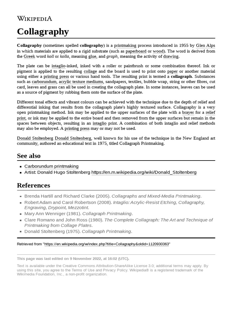 Collagraphy | PDF