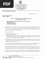 District Memo On IP For BT 2023