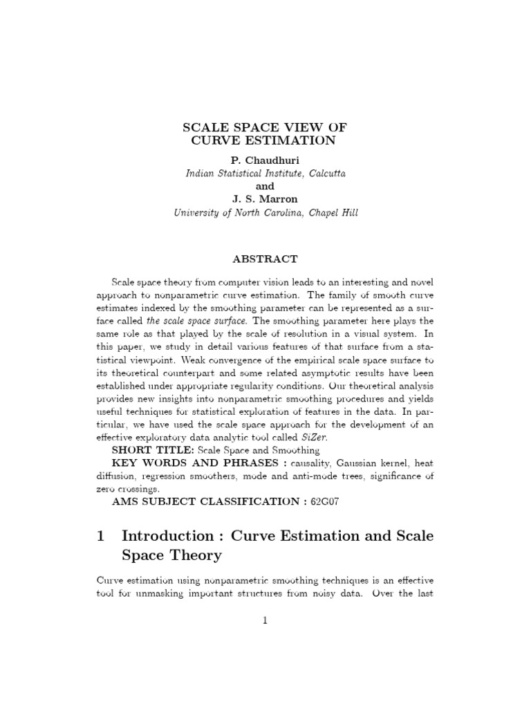 Scale Space View of Curve Estimation | PDF