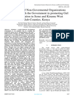 Assessment of Non-Govermental Organizations Engagement With The Government in Promoting Girl Child Education in Seme and Kisumu West Sub-Counties, Kenya