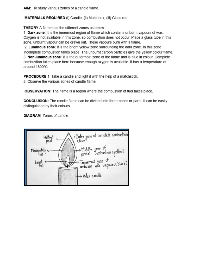 Zones of A Candle Flame Grade8 PDF