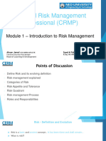 Module 1 - Introduction To Risk Management 2023