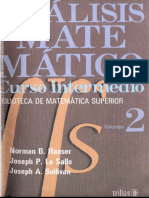 analisis matematico curso intermedio vol 2 (Haaser, La Salle, Sullivan)