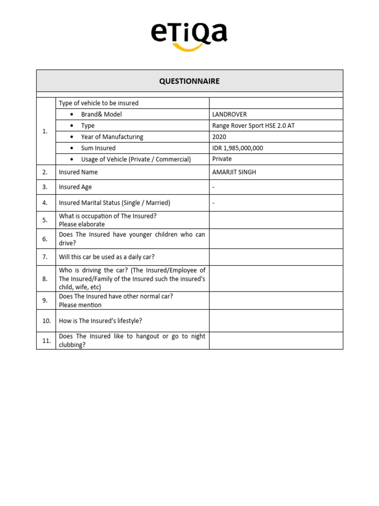Luxury Car Questionnaire_v2 PDF