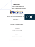 Semana 2 Taller de Lineal Metodos Cuantitativos de Operaciones Pilar Ayal o