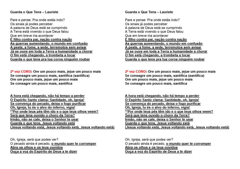 Guarda o Que Tens - Lauriete | PDF