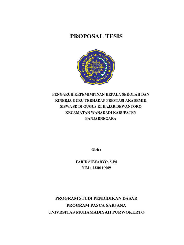 Contoh proposal tesis kuantitatif pdf