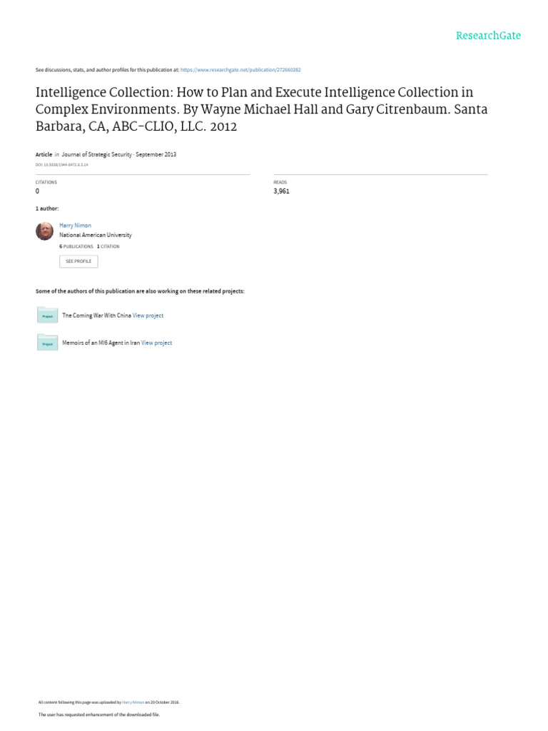 Intelligence Collection How To Plan and Execute in | PDF | Politics ...