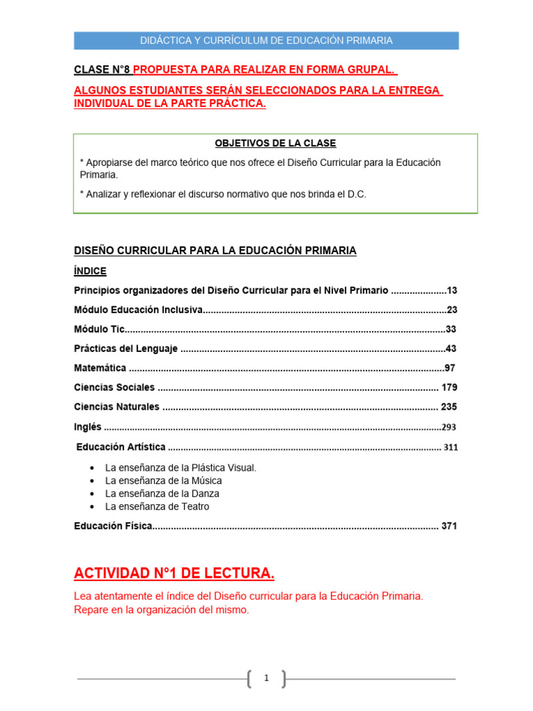 Diseño Curricular Educación Primaria | PDF | Plan de estudios ...