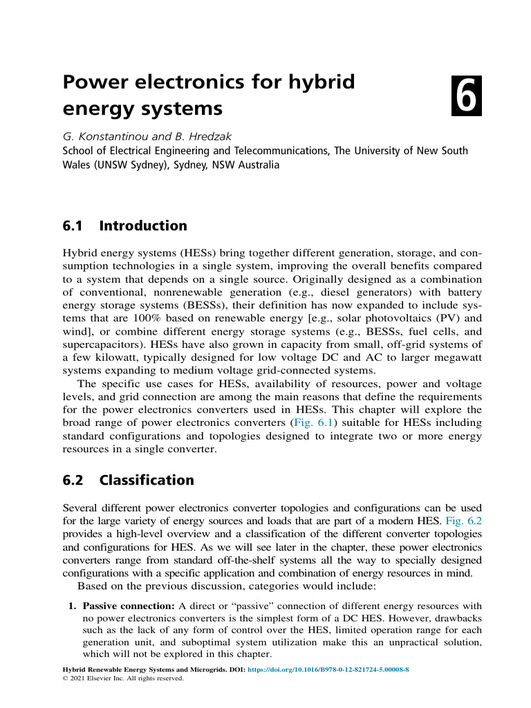 Hybrid Energy System Chapter-1 Chapter-2 | PDF | Power Electronics ...