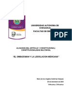 El Ombudsman y La Legislacion Mexicana